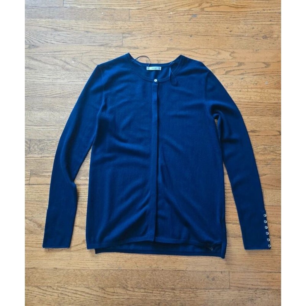 Zara Womens Navy Blue Button Up Cardigan Sweater